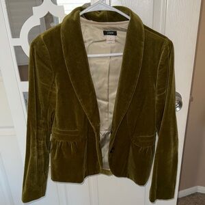 J. Crew Olive Velvet Blazer